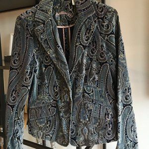 Caribbean Joe Paisley velveteen blazer size Small